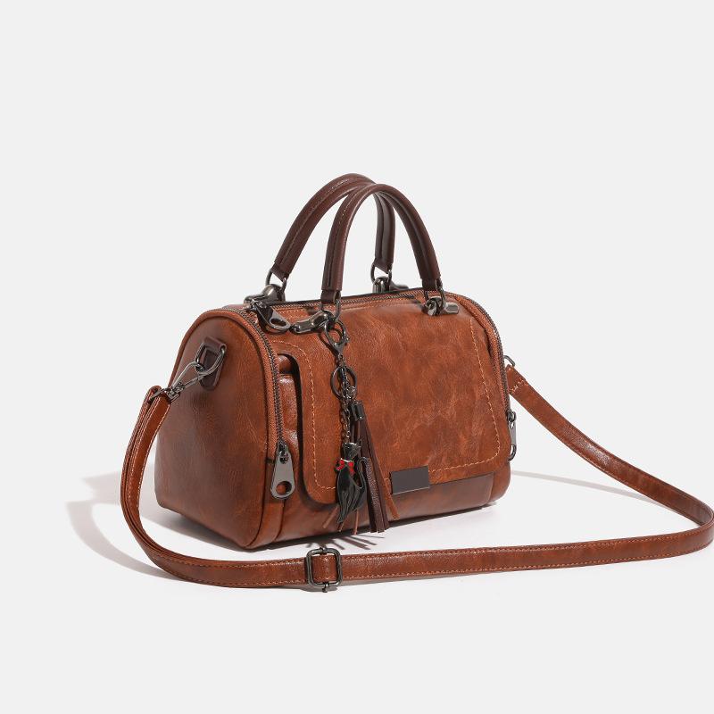 Удобная в носке винтажная сумка-подушка через одно плечо Straddle Boston, женская ручная сумка с бахромой