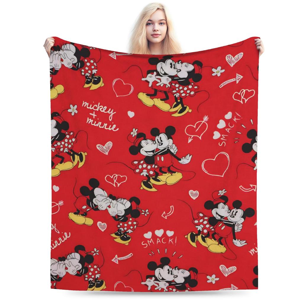 GUOYU Blanket Super Soft Valentines Day Mickeys And Minnies Throw Blanket Premium Fleece Flannel Bed Blanket Warm Plush Blankets All Season