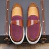 Men Loafers Shoes PU Splicing Flat Bottom Comfortable Non Slip Breathable Business Casual Men Shoes Large Size 38-48