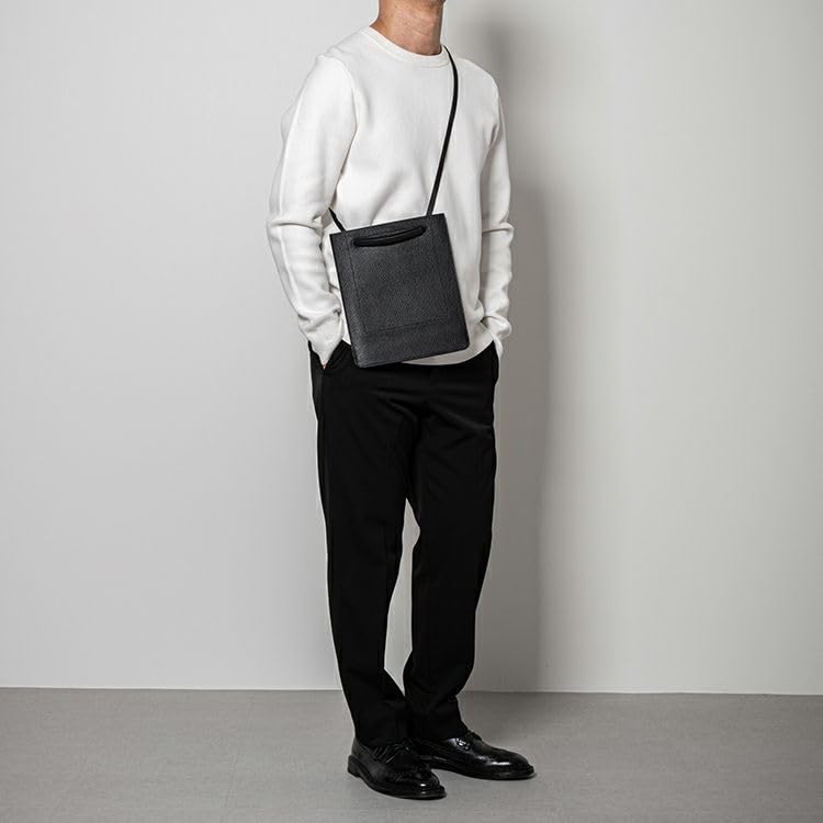 Tomoe Trion Official Baseball Glove Manufacturer's Smart Shoulder Bag, Vertical Genuine Leather Shoulder BagHandbag for Men, Large Capacity, EASY TS