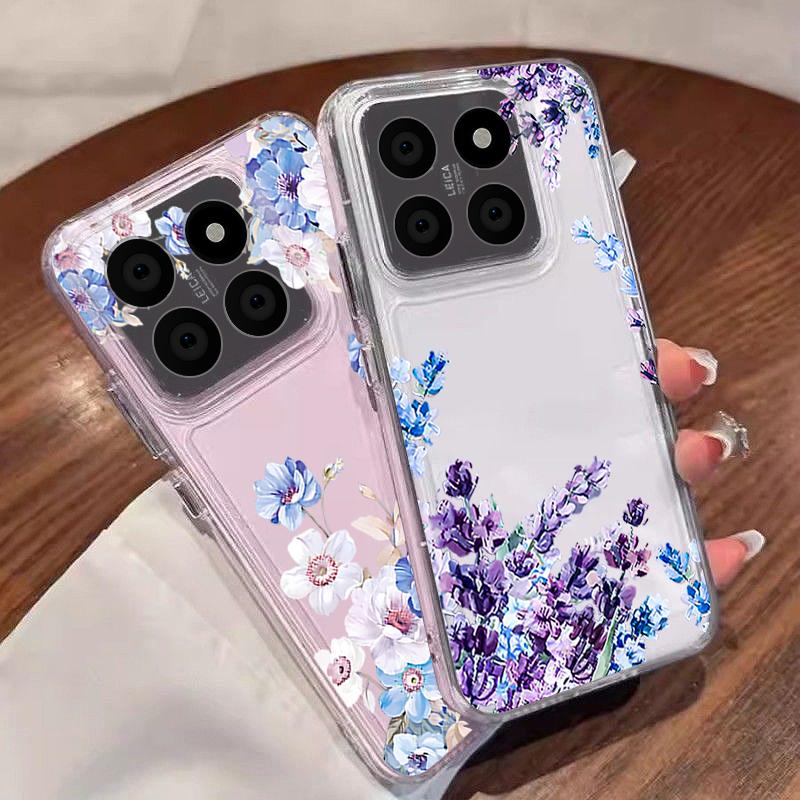 Чехол с цветочным принтом в простом стиле для Xiaomi Redmi Note 15 Pro 4G Funda Redmi Note 14 13 Pro 5G Прозрачный силиконовый мягкий чехол из ТПУ