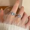 Sea Blue Love Moonlight Zircon Открытое кольцо женское легкое роскошное кольцо на палец темперамент регулируемое кольцо