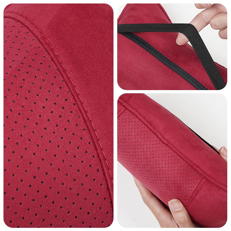 Car Seat Headrest Soft Suede Neck Pillow For BMW F30 F10 E90 F20 E46 E60 E70 E39 E36 E87 G20 Auto Interior Aaccessories keychain FR7