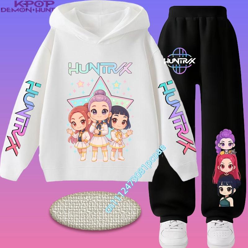2026 Girls' Casual Top and Boy's Hooded Jacket Set. Boys' Sports Shirt with Cartoon Print. Autumn/Winter Long-sleeved Pants.