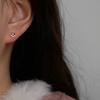 S925 Sterling Silver Plated 18k Gold Heart Earrings Mini Exquisite Micro Inlaid Zircon Cute Ear Accessories