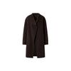 Jil Sander + J Серия Коллабораций Смесовая Ткань Без Воротника Флисовое Пальто Женские пальто Коричневый Черный 432598-39