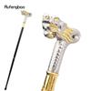 Golden White Dragon Head Fashion Walking Stick Decorative Stick Cospaly Vintage Party Fashionable Walking Cane Crosier 90cm