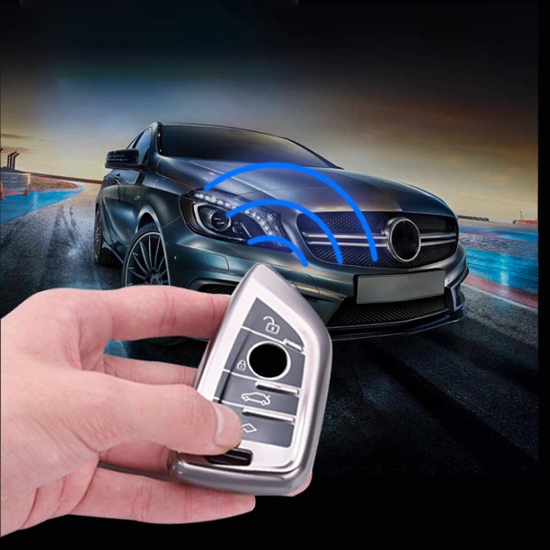 Metallic Gray Tpu For Bmw F20 G20 G30 X1 X3 X4 X5 G05 X6 X7 G11 F15 F16 G01 G02 F48 Remote Smart Car Key Case Cover Fob Holder
