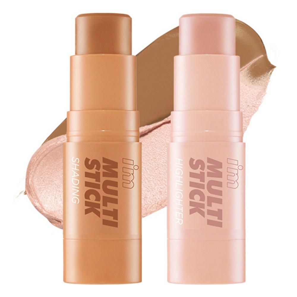 I'M MEME Multi-Stick 3D Duo Shading 7g + Highlighter 7g Set, Bronzer, Gold (Highlighter), 1 Set