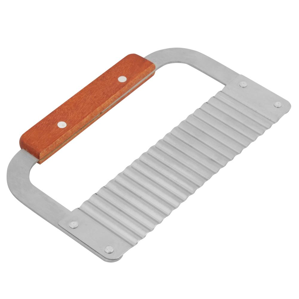 Soap Cutter, Wax Vegetable Cutter with Hardwood Handle Stainless Steel Crinkle Cutting Tool for Soap Vegetable Candle Cake Wavy r Tool