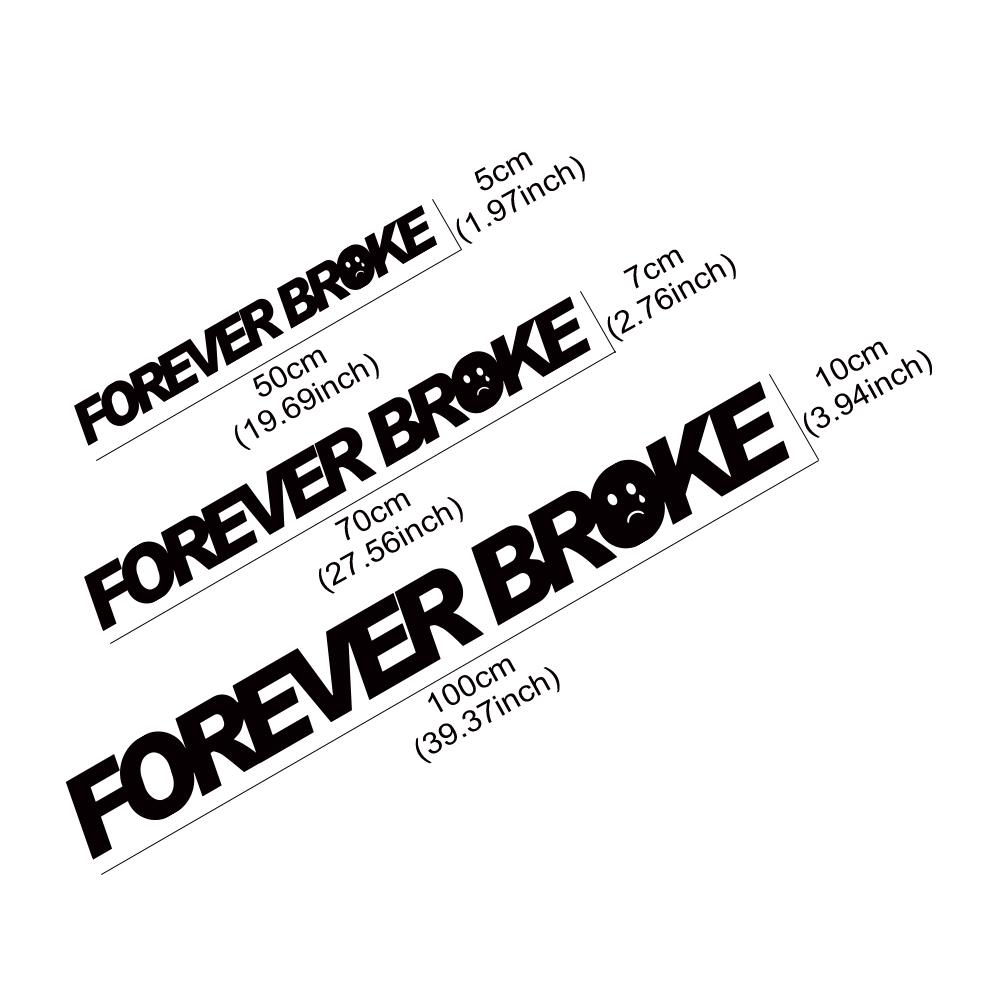 Наклейка на лобовое стекло автомобиля FOREVER BROKE Виниловая наклейка на автомобиль Водонепроницаемые Наклейки для транспортных средств Мотоциклов Автоаксессуары Декор Экстерьер