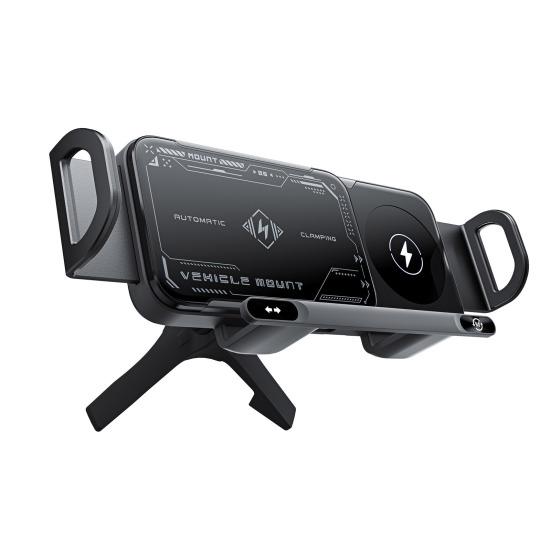 Wireless Car Charger 15W Fast Charging Phone Holder Auto Rotating Phone