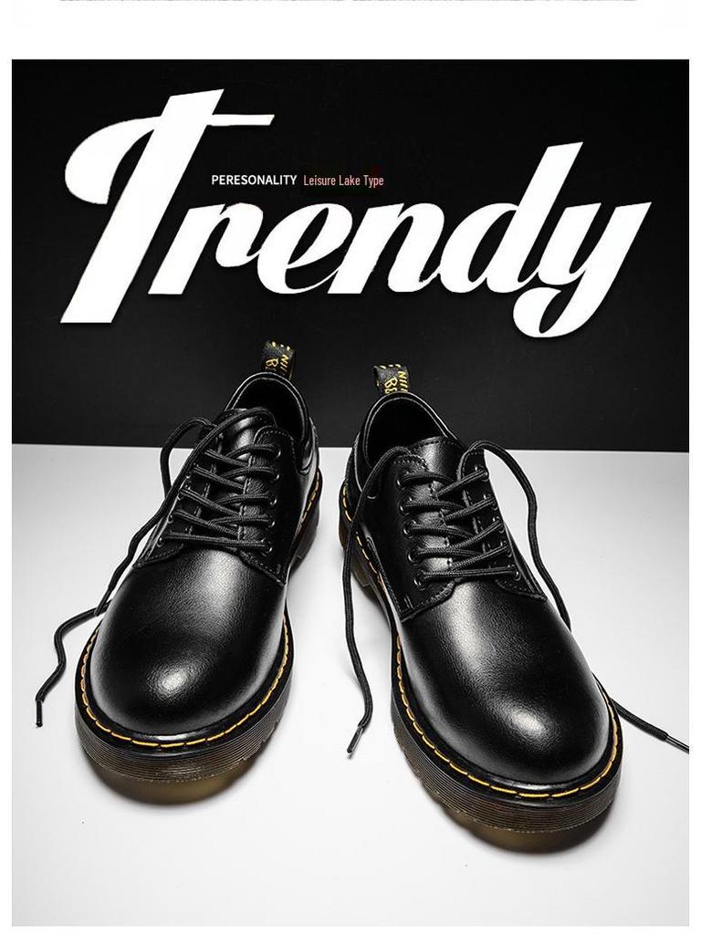 Мужские низкие ботинки Martin из натуральной кожи — большой размер, повседневная рабочая обувь в стиле ретро для весны и лета.