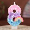 Rainbow Numbers Birthday Candles Cake Party Decoration Birthday Handmade Candles 0-9