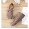 New Leather Korean Version Versatile Lace Up Sponge Cake Autumn Thick Sole Height Increasing Lightweight Sloping Heel Casual Women's Single Shoes