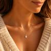 Gold Silver Necklace for Women, Dainty Cubic Zirconia Pendant Jewelry Gift