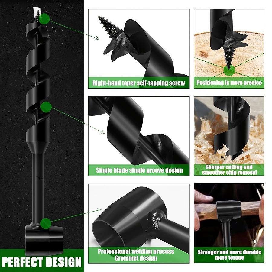 Outdoor Survival Hand Drill Carbon Steel Manual Auger Manual Survival Drill Self-Tapping Wood Punching Tool