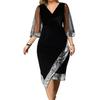 Elegant Plus Size Evening Party Dress 2024 Solid Color Polyester Dressing Up