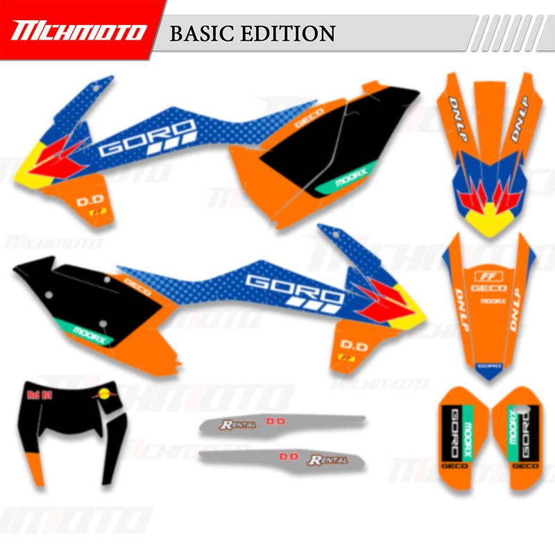 MCHMFG for KTM 125 250 300 350 450 SX SXF 2016-2018 EXC XCW 2017- Full Set Graphics Backgrounds Sticker Number Name