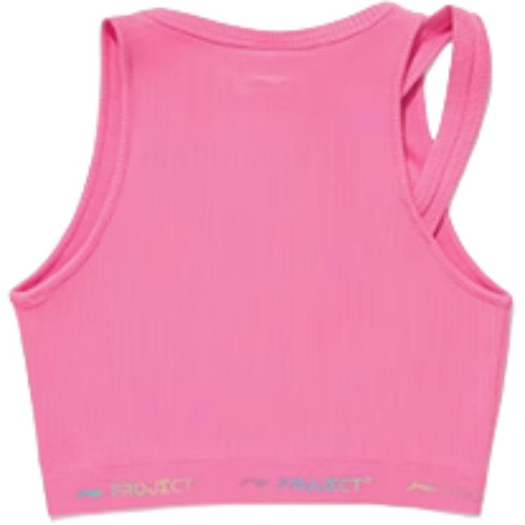 Li-Ning Модный Мягкий Приятный к коже Удобный Облегающий Повседневный Спортивный жилет с коротким рукавом Женские топы Азалия-розовый AVST122-1