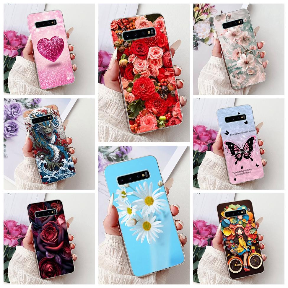 Чехол для Samsung S10 Plus SM-G975F Милый Кавайный Модный Цветочный Роскошный Крутой Расписной Мягкий Чехол для Телефона Samsung Galaxy S10+