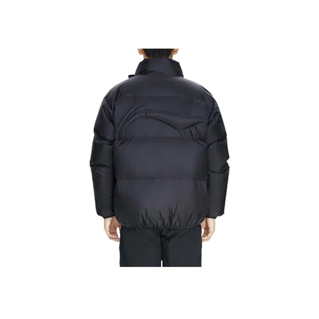 Li-Ning Свободный крой, теплый пуховик с логотипом, мужская верхняя одежда, черный AYMR057-1