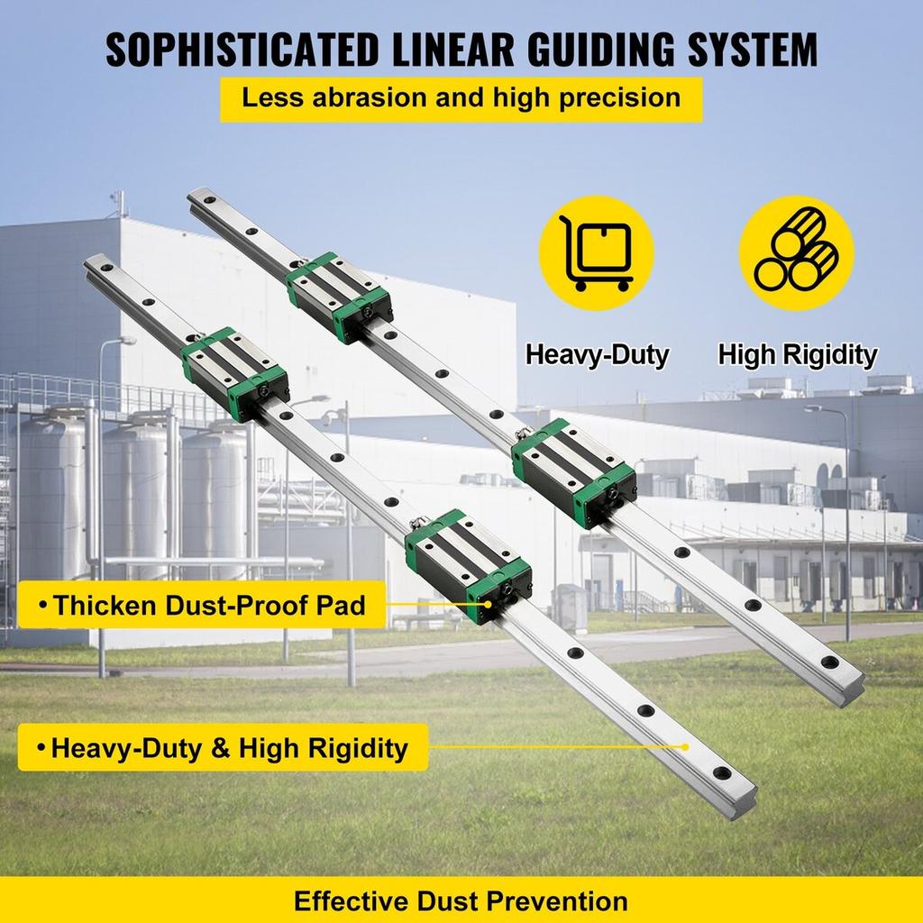 Linear Guide Rail 2Pcs HGR20-1000mm Linear Slide Rail with 1Pcs RM1605-1000mm Ballscrew with BF12/BK12 Kit Linear Slide Rail Guide Rail Square For DIY