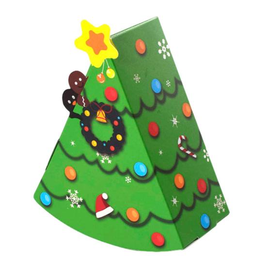 Christmas Candy Boxes Tree Shaped Candy Packaging Box Small Paper Treat Gift Boxes for Christmas New Year Party Supplies