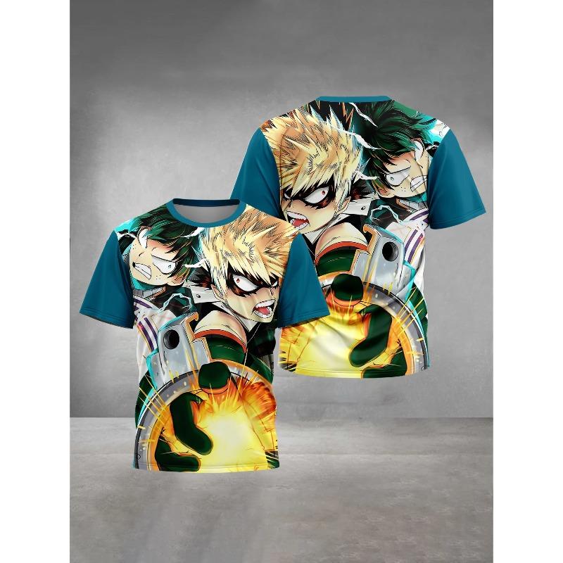 Детская одежда Повседневная Удобная С коротким рукавом Модная С мультяшным принтом Футболки Мальчики