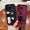 LZ9 мультяшный кот милый художественный дизайн силиконовый чехол для телефона iPhone 11 13 14 15 16 Pro Max 7 8 16 Plus 12 mini XS Max XR противоударный задний чехол
