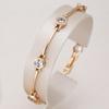 Round White Zircon Gold Plated Slender Bracelets Smooth Connect Fashion Women Bracelets Wedding Party Accessories