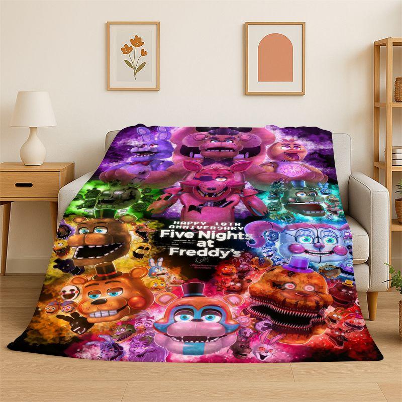 Игровой хоррор F-FNAF Фредди Мягкое фланелевое одеяло, Теплое уютное одеяло для кровати, Дивана, Софы, Спальни, Гостиной, Путешествий, Пикника