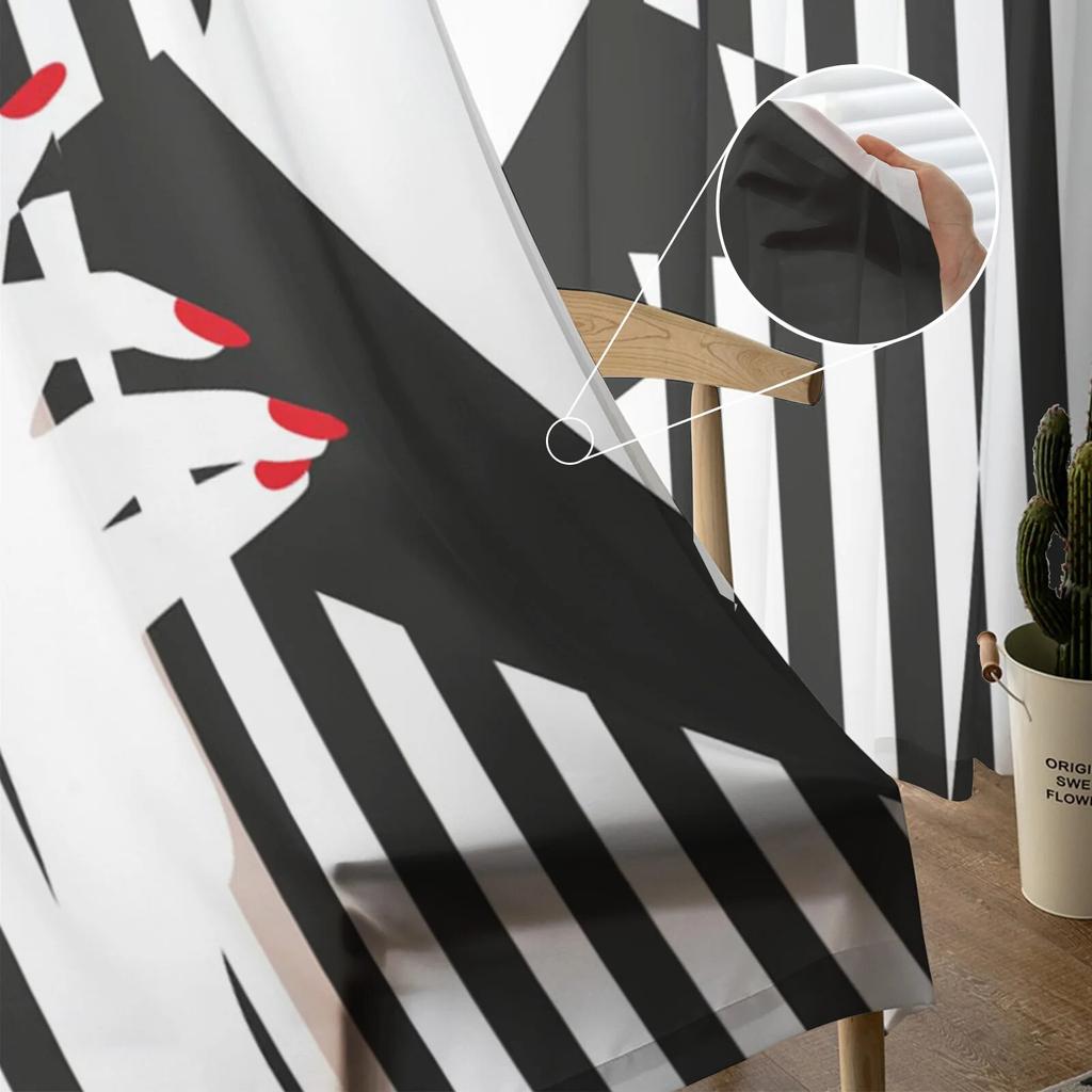 Женский зонтик в полоску, помада, тюлевая занавеска, домашний офис, декор окна, спальня, кухня, балкон, современная прозрачная занавеска