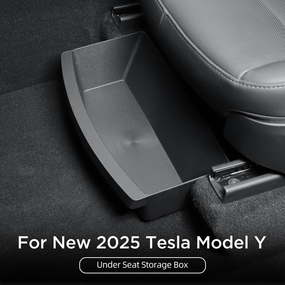 Органайзер-контейнер для хранения под сиденьем для Tesla Model Y Juniper 2025 Передний Задний Органайзер под сиденье Водонепроницаемый Контейнер Дорожные Аксессуары