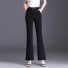 Корейские повседневные брюки для женщин с универсальными черными расклешенными брюками. Брюки нового стиля. Свободные брюки большого размера с микроклешем. Брюки с высокой талией.