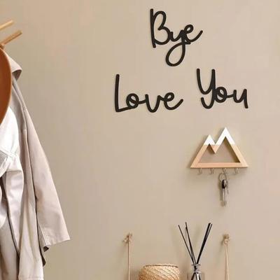 Yousheng Wall Art Деревянный Знак Love You Bye Script Надпись Над Дверью Декор Входной Двери Знак для Домашнего Входа Украшения Ко Дню Святого Валентина