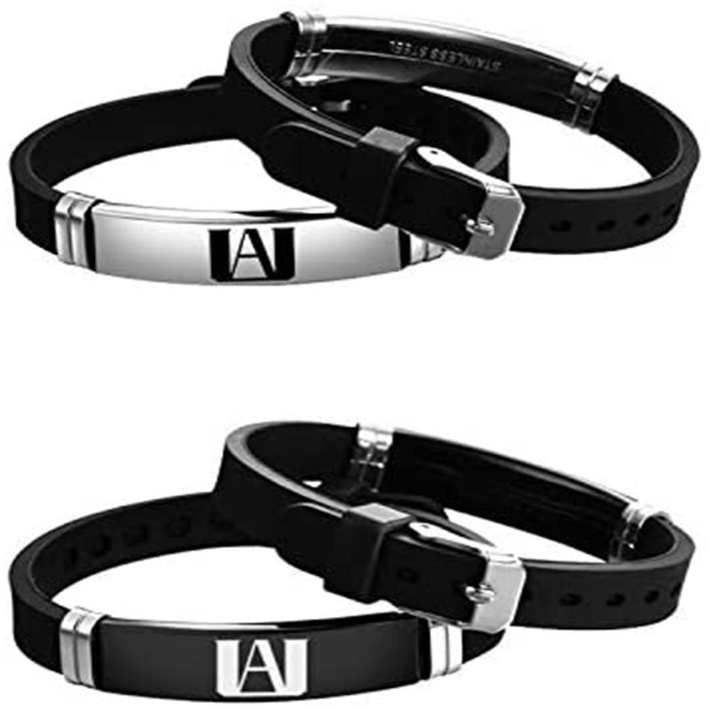 My Hero Academia Stainless Steel Bracelet Silicone Adjustable Wristband for Anime Fans