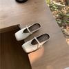 Flat-bottomed Mary Jane Bag Head Half Slippers Women's Outer Wear 2025 Spring and Summer New Soft-soled Square Head Shoes Sandals