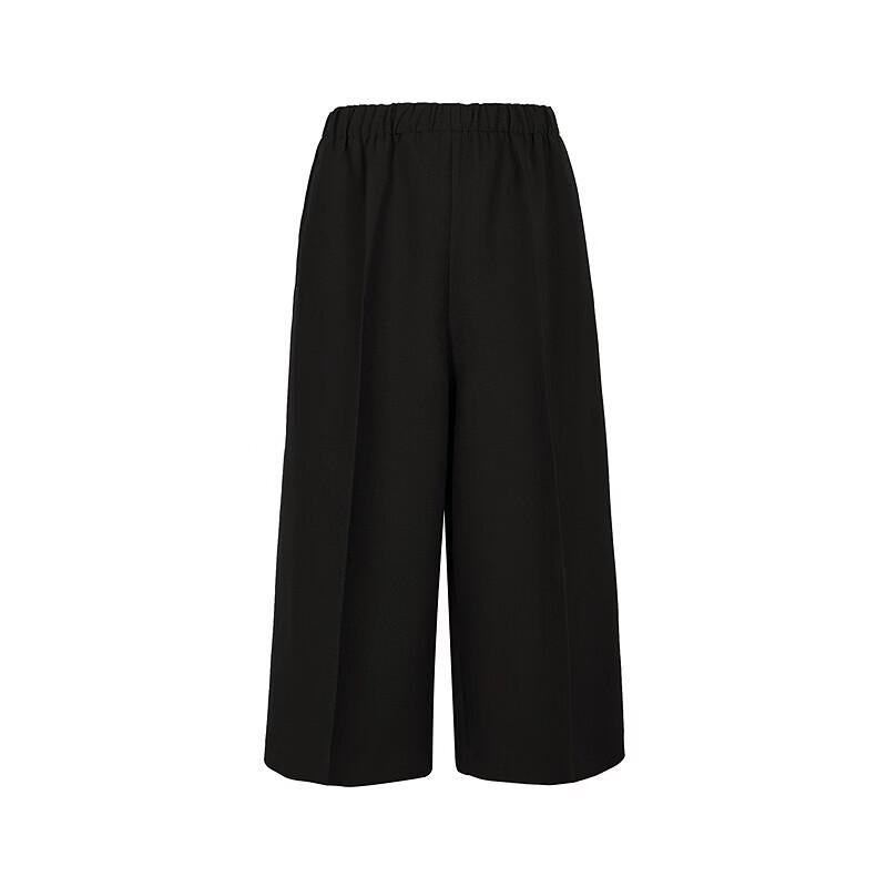LESS Women's Wool-Blend Relaxed Fit Cropped Wide-Leg Trousers