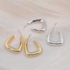 Большие геометрические U-образные трапециевидные серьги золотого цвета с гладкими каплями CCB для женщин, минимализм, гипербола, модные украшения для вечеринок