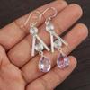 Morganite Gemstone Jewelry, 925 Solid Sterling Silver Jewelry, Handmade Gorgeous Silver Earrings For Thanksgiving Gift