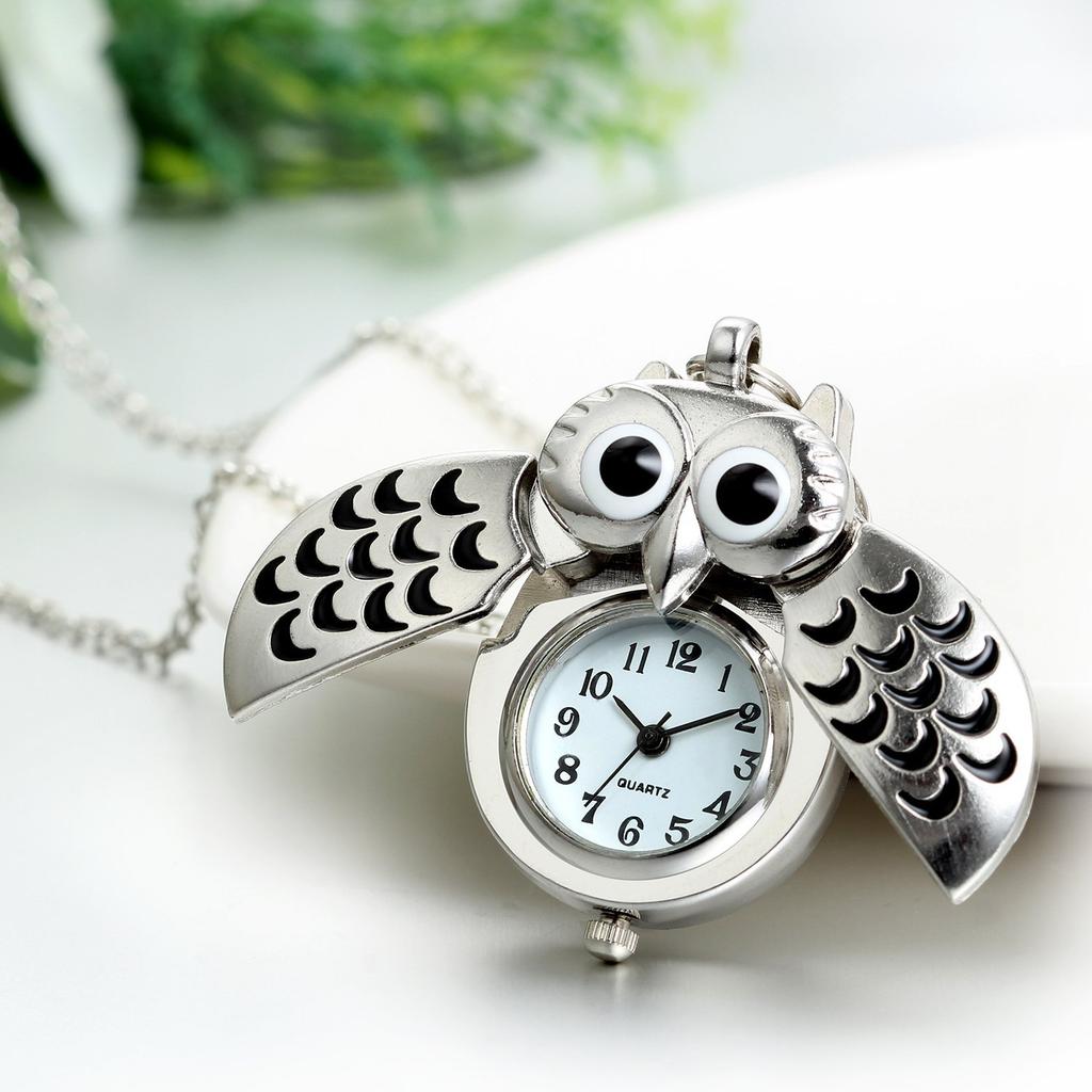 Карманные часы с изображением совы, милые часы с подвеской, повседневная мода