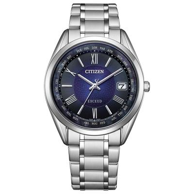 [Citizen] Exceed Световая батарея Eco Drive Радиочасы Водонепроницаемые Тонкие Лимитированная модель Синий CB1150-67L Мужские Серебристые