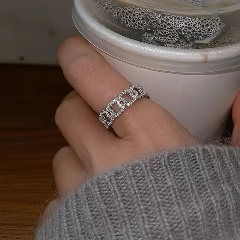 Кольцо Женское Интернет-знаменитость Хан Фан Геометрическая пряжка Ювелирные изделия Легкая роскошь Кольцо