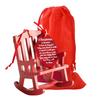 Christmas Mini Wooden Red Decorative Rocking Chair Ornament Decorations Holiday Xmas Tree Hanging Pendant Craft Gift