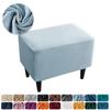 Velvet Elastic Ottoman Stool Cover Rectangle Bedroom Footstool Covers Stretch Soft Footrest Slipcovers Housse Pouf Home Decor