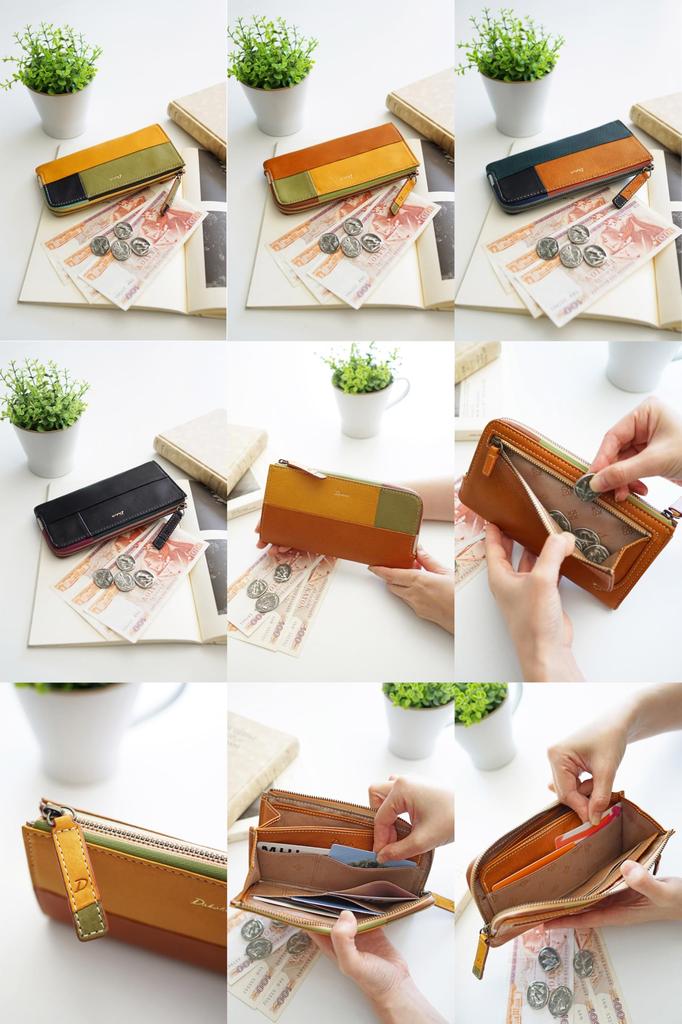 Длинный кошелек на молнии из натуральной кожи черного цвета [Dakota] Г-образный женский DA-31624-10