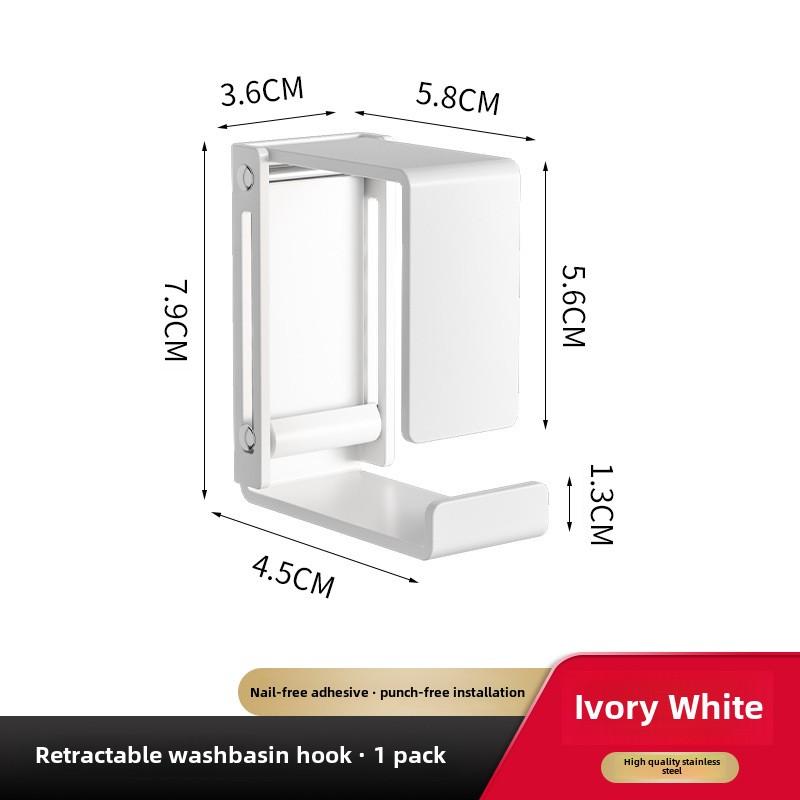 Современный выдвижной крючок для ванной комнаты, настенный, без сверления, держатель для раковины, нержавеющая сталь, стеллаж для хранения вещей для ванной комнаты и кухни