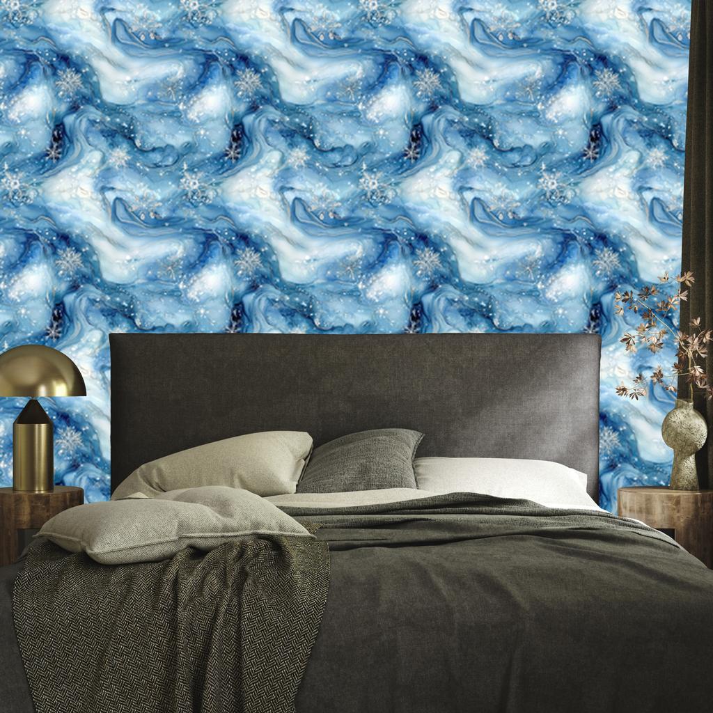 Ink blue, azure and celadon wallpaper for living room and bedroom 50x1000
