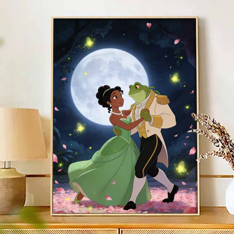 Disney Набор для алмазной мозаики Классическая принцесса Тиана Лягушонок-принц Танцующие Домашний декор Поделка Идеальная идея для подарка Алмазное искусство